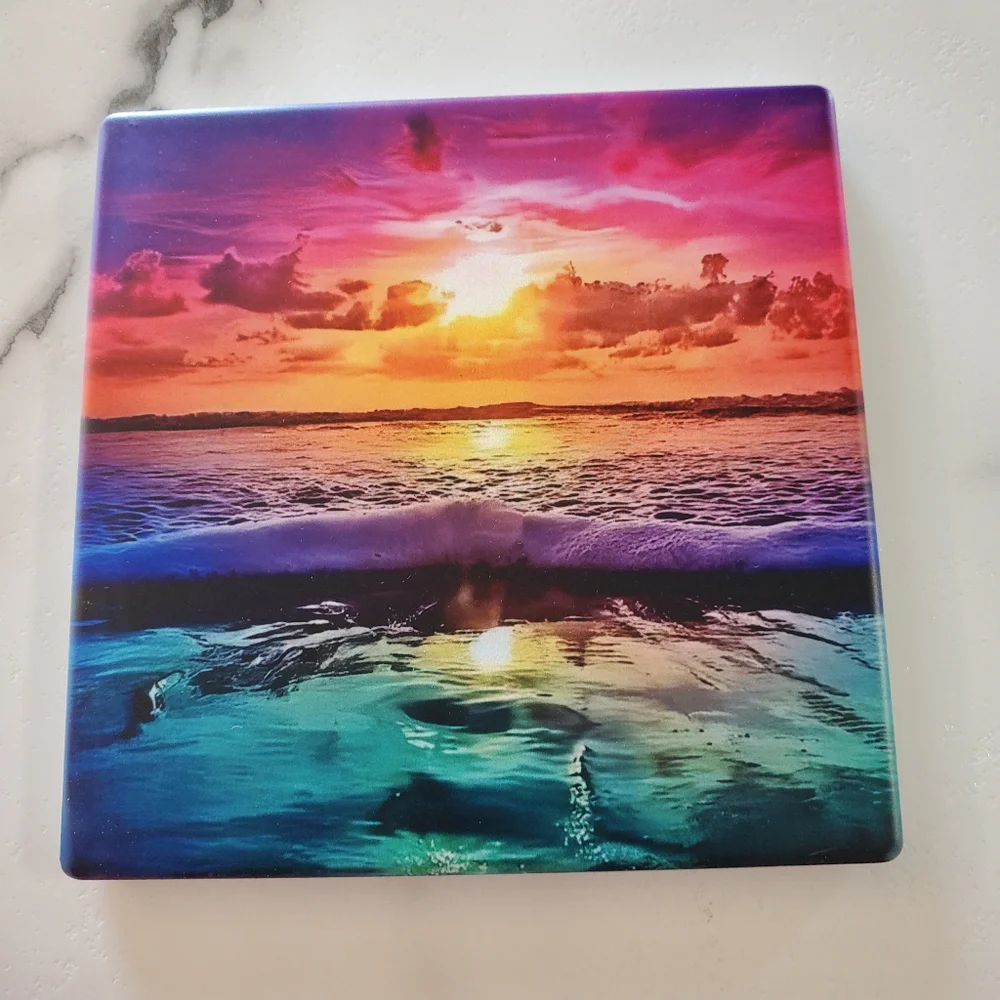 Ocean Sunsets 2 Pack Sandstone Coasters